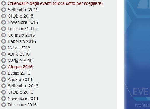 Consulta il calendario degli eventi mese per mese